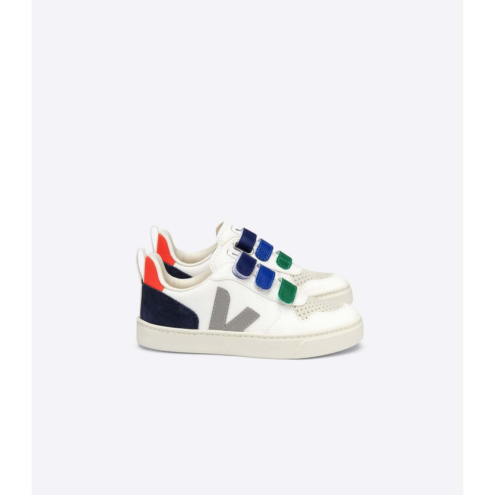 Veja V-10 CHROMEFREE Tornacipő Gyerek White/Blue | HU 847BEX